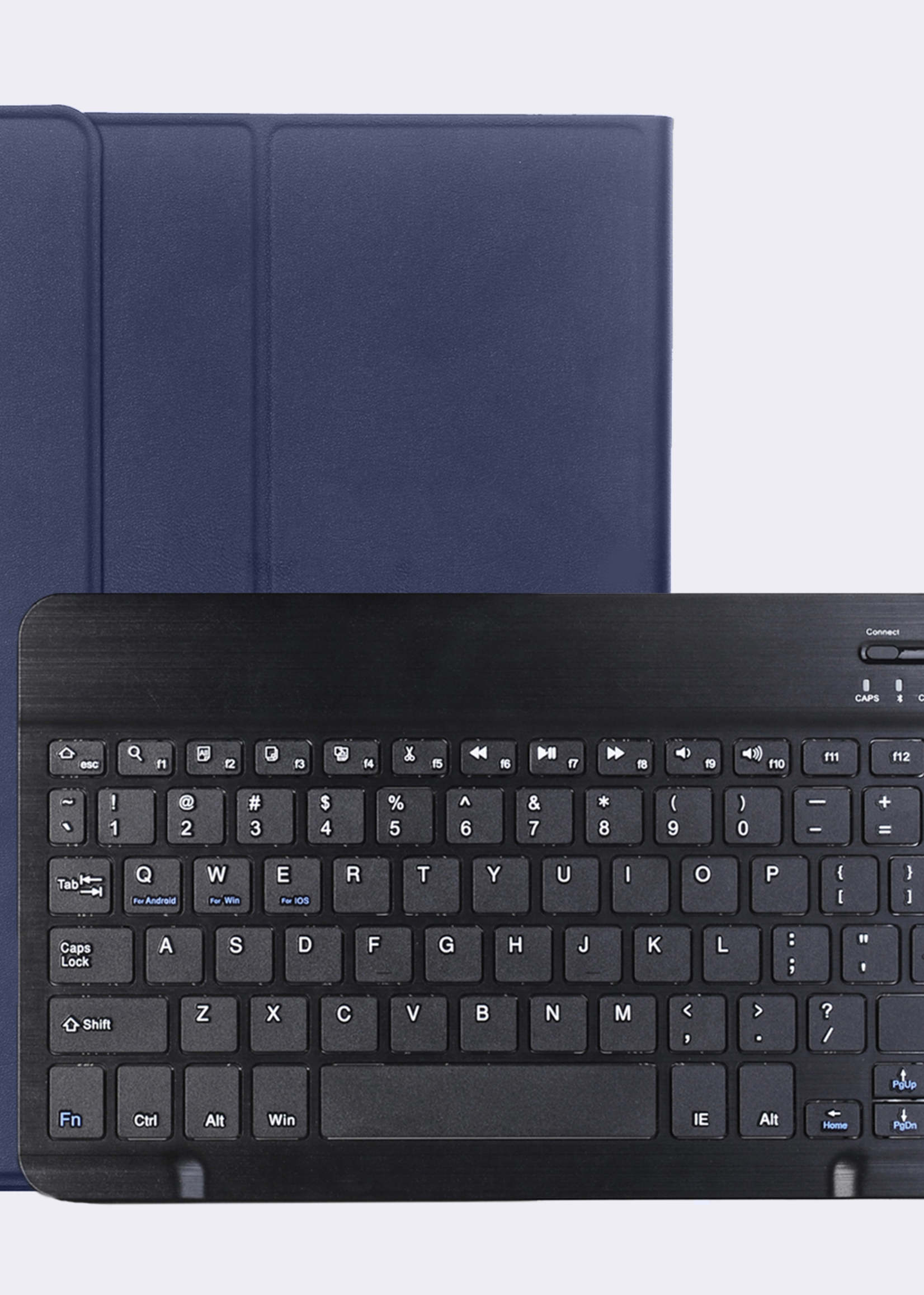 BTH iPad Air 6 (13 inch) Hoesje Toetsenbord En Screenprotector - iPad Air 6 (13 inch) Hoes Luxe Keyboard Case Cover Met Bescherm Glas (10,9 inch) - Donkerblauw