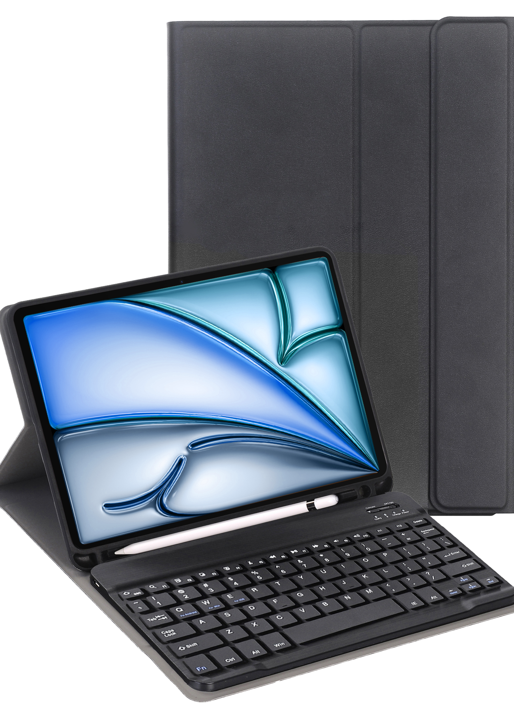 BTH iPad Air 6 (11 inch) Hoesje Toetsenbord Hoes Luxe Keyboard Case Cover (10,9 inch) - Zwart