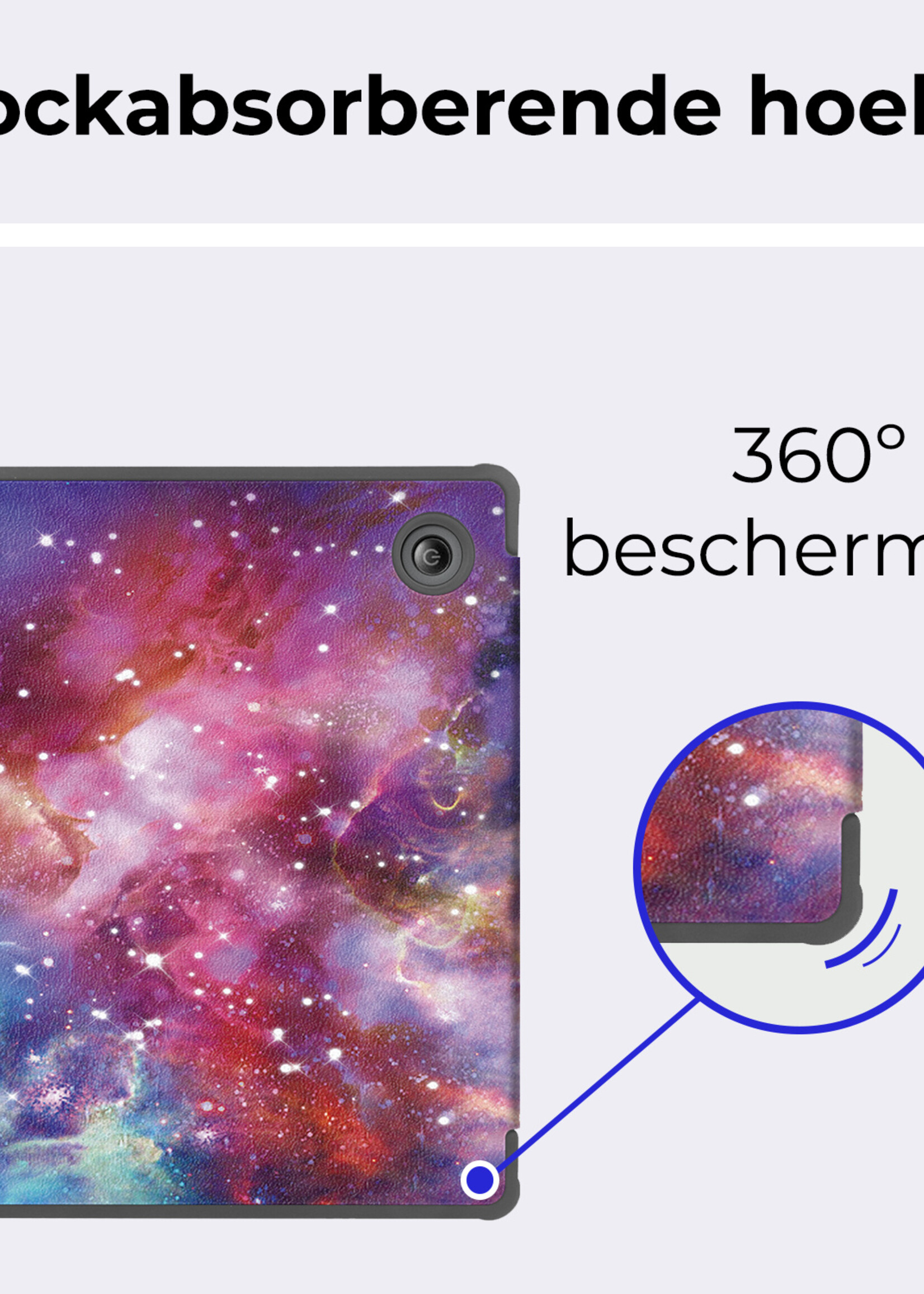 BTH Hoesje Geschikt voor Kobo Libra Colour Hoesje Luxe Bescherm Case - Hoes Geschikt voor Kobo Libra Colour Hoes Book Cover - Galaxy