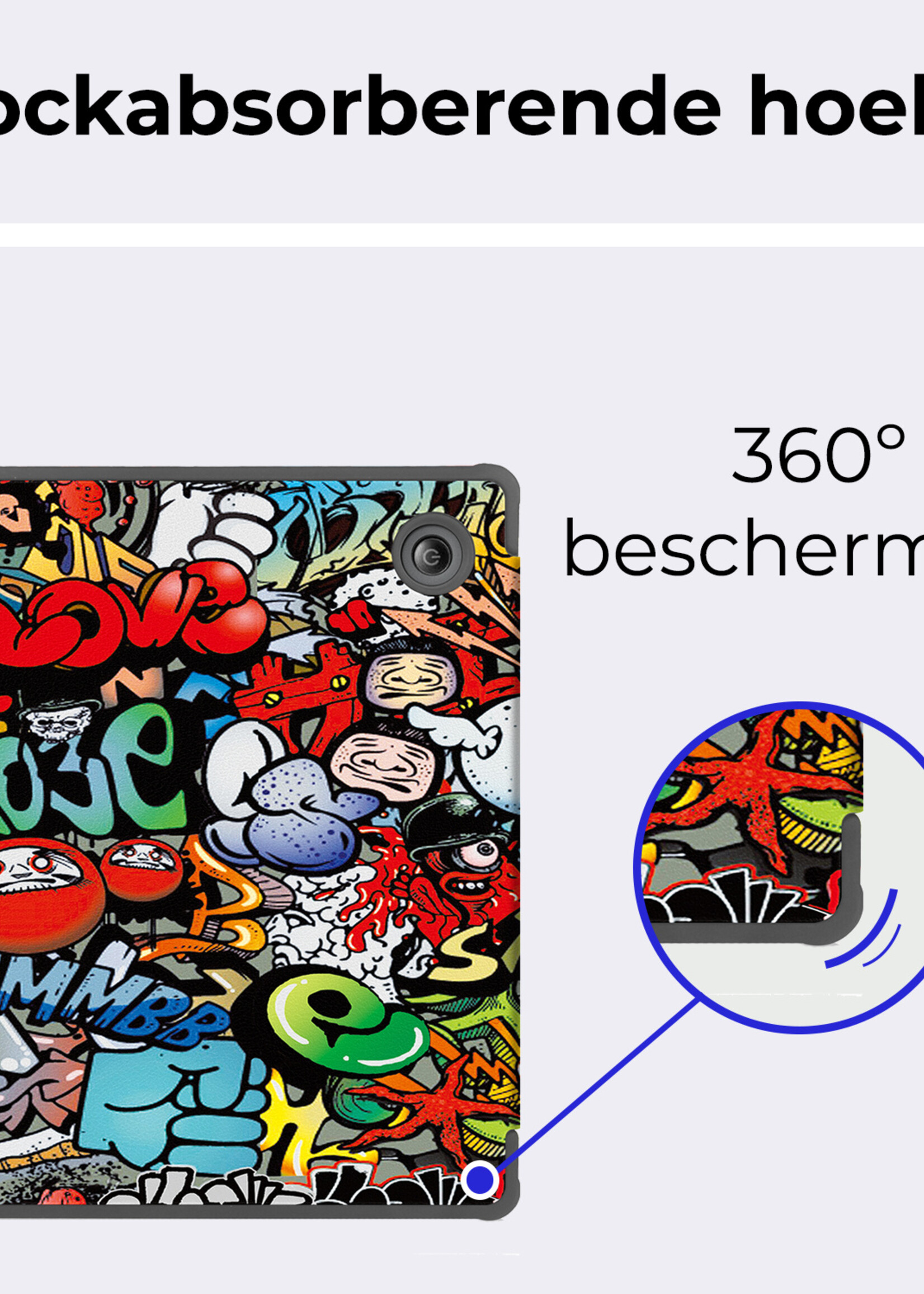 BTH Hoesje Geschikt voor Kobo Libra Colour Hoesje Luxe Bescherm Case - Hoes Geschikt voor Kobo Libra Colour Hoes Book Cover - Graffity