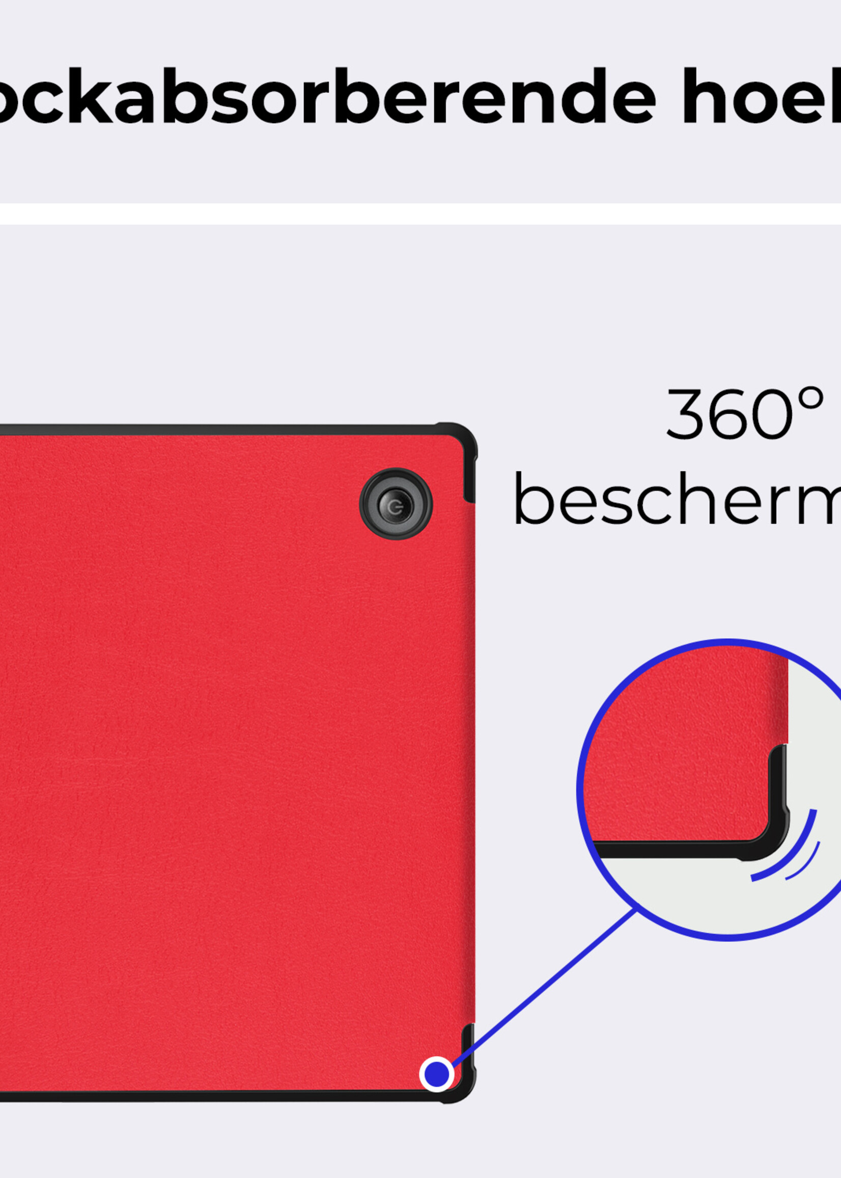 BTH Hoesje Geschikt voor Kobo Libra Colour Hoesje Luxe Bescherm Case - Hoes Geschikt voor Kobo Libra Colour Hoes Book Cover - Rood
