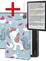 BTH BTH Kobo Libra Colour Hoesje Met Screenprotector - Eenhoorn