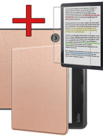 BTH BTH Kobo Libra Colour Hoesje Met Screenprotector - Rose Goud