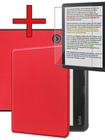 BTH BTH Kobo Libra Colour Hoesje Met Screenprotector - Rood