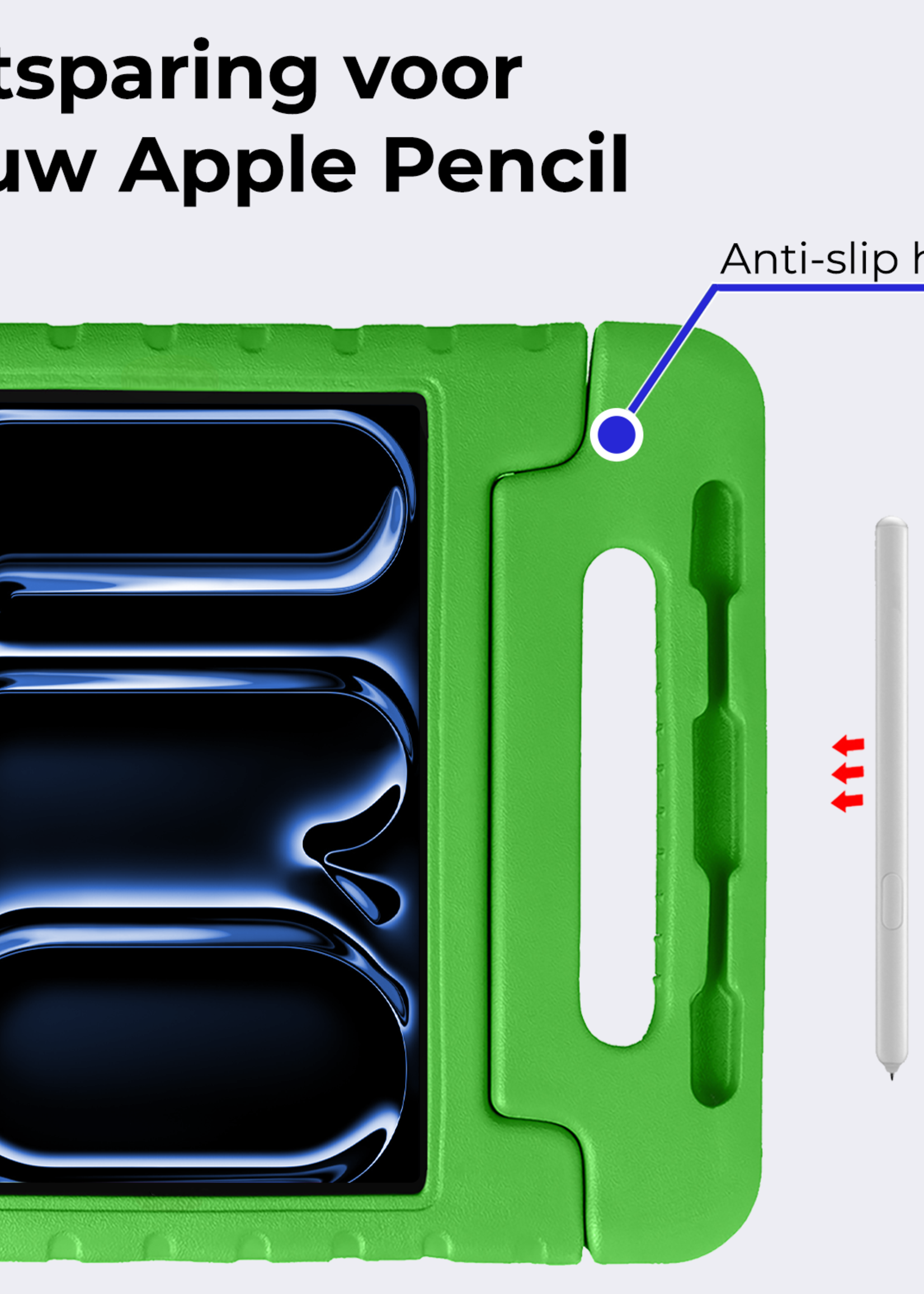 BTH iPad Pro 11 inch 2024 Hoes Kinder Hoesje Kids Case Cover Kids Proof - iPad Pro 11 inch 2024 Kinder Hoes - Groen