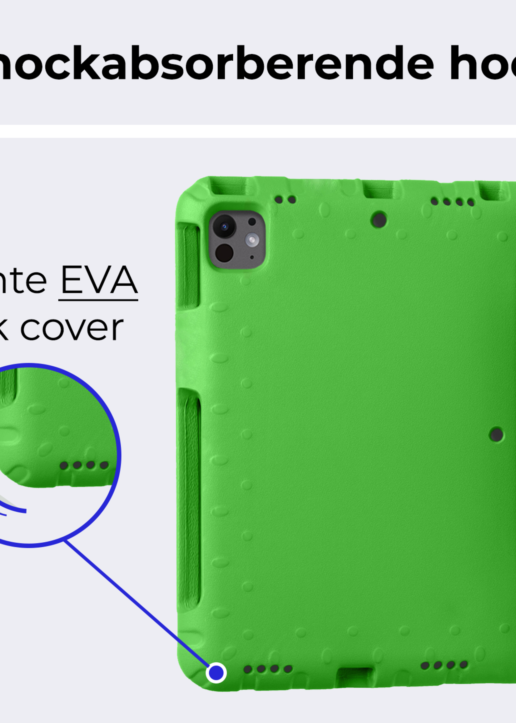 BTH iPad Pro 11 inch 2024 Hoes Kinder Hoesje Kids Case Cover Kids Proof - iPad Pro 11 inch 2024 Kinder Hoes - Groen