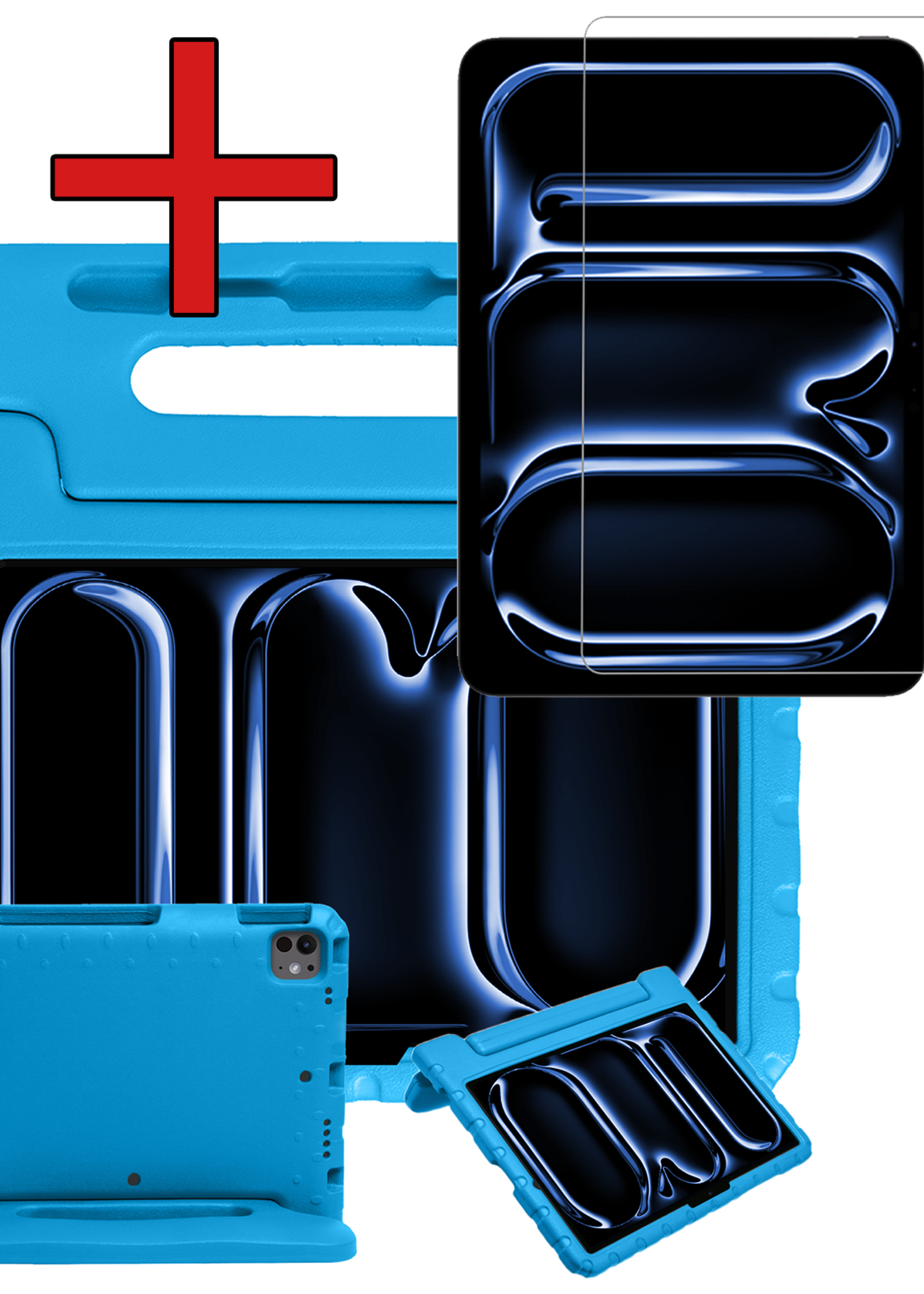 BTH iPad Pro 11 inch 2024 Hoes Kinder Hoesje Kids Case Cover Kids Proof Met Screenprotector - iPad Pro 11 inch 2024 Kinder Hoes - Licht Blauw
