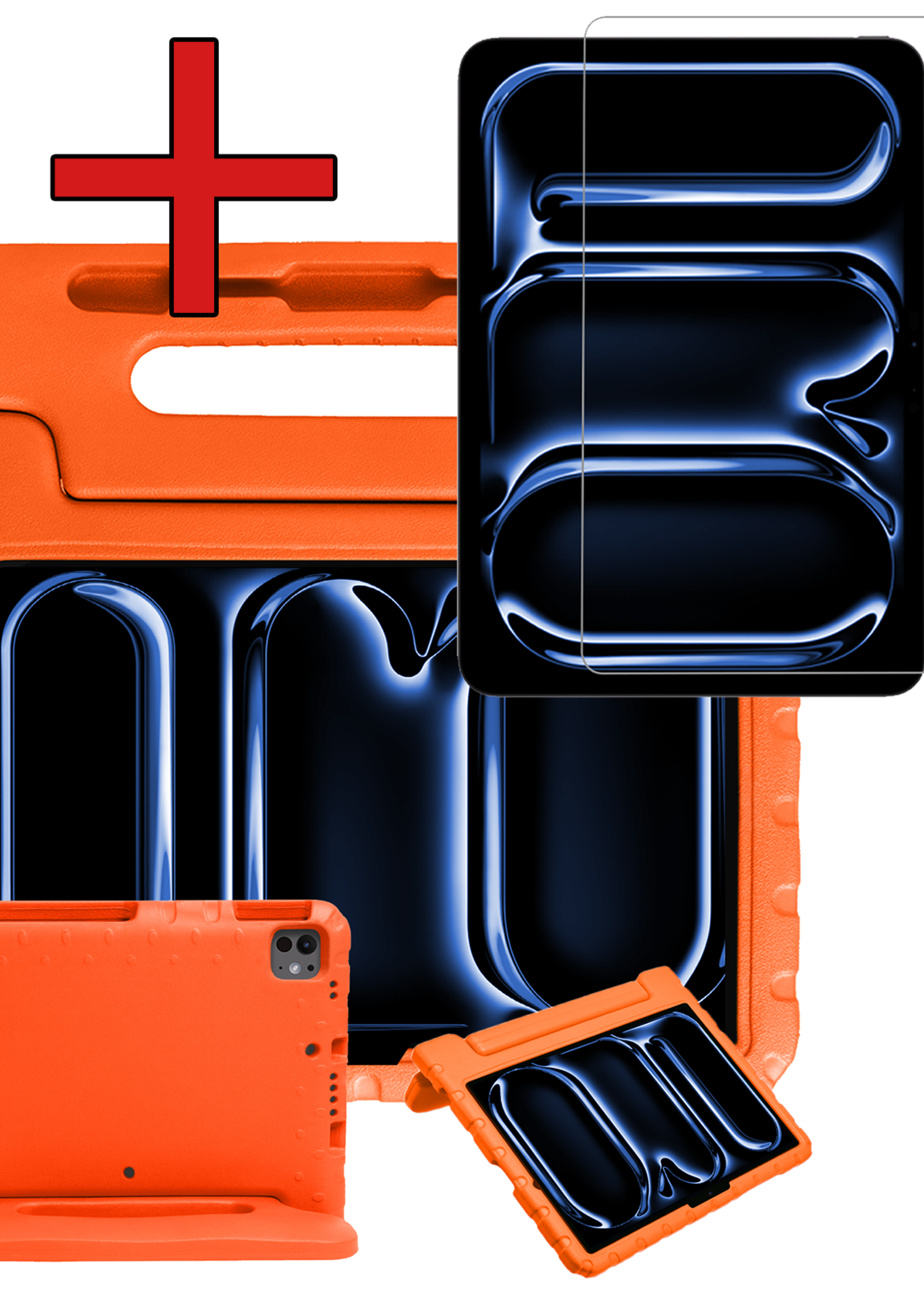 BTH iPad Pro 11 inch 2024 Hoes Kinder Hoesje Kids Case Cover Kids Proof Met Screenprotector - iPad Pro 11 inch 2024 Kinder Hoes - Oranje