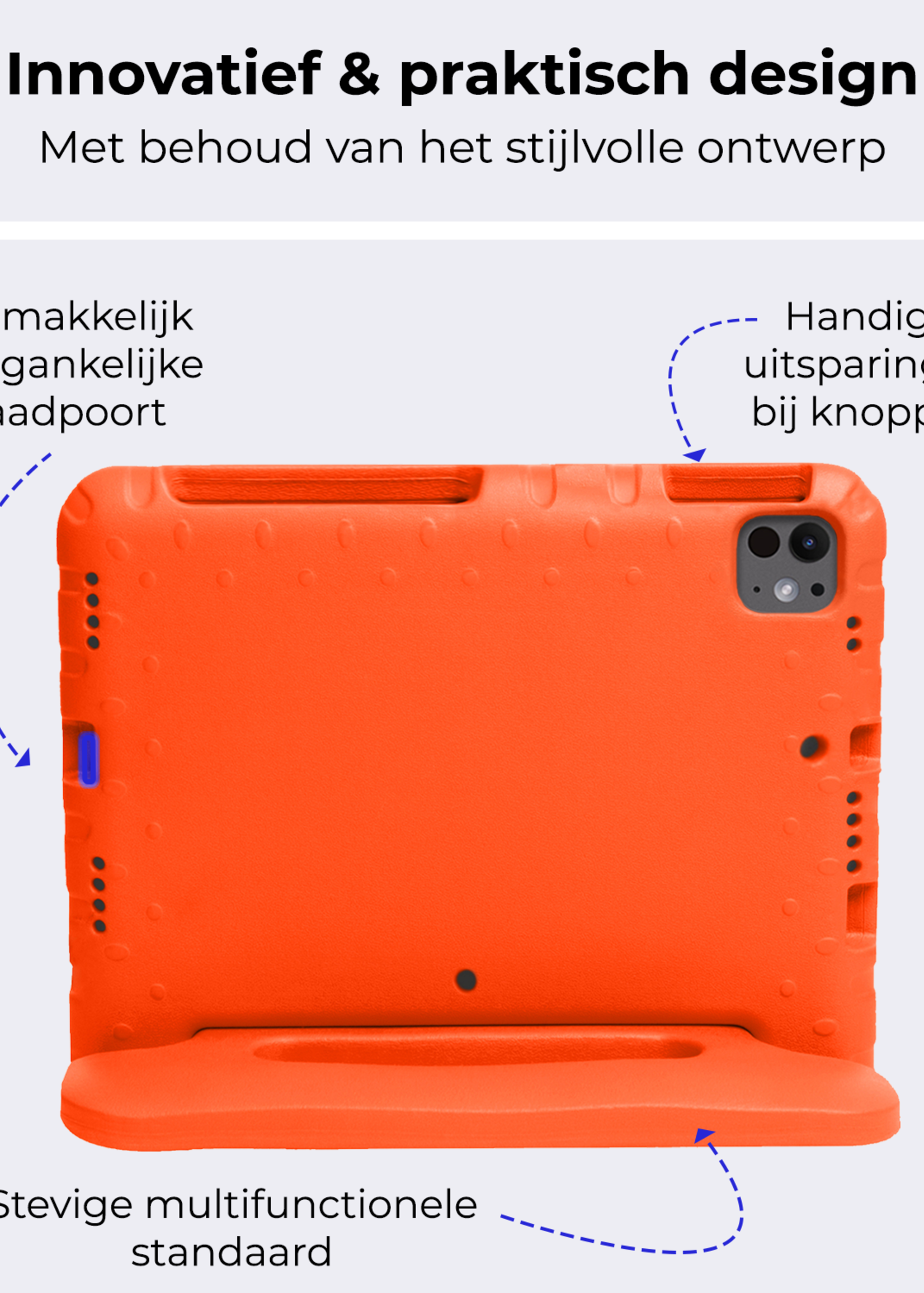 BTH iPad Pro 11 inch 2024 Hoes Kinder Hoesje Kids Case Cover Kids Proof Met Screenprotector - iPad Pro 11 inch 2024 Kinder Hoes - Oranje