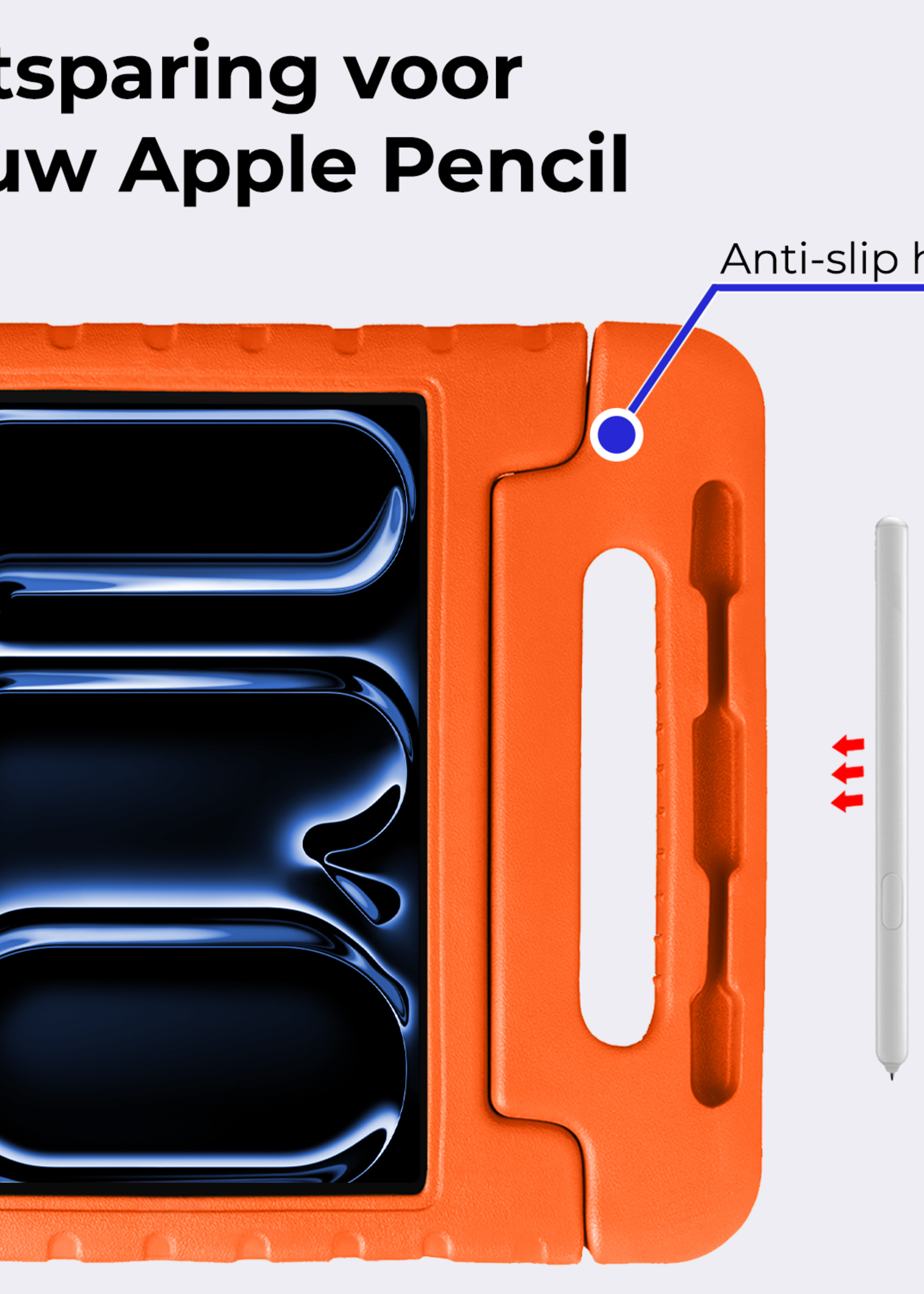 BTH iPad Pro 11 inch 2024 Hoes Kinder Hoesje Kids Case Cover Kids Proof Met Screenprotector - iPad Pro 11 inch 2024 Kinder Hoes - Oranje