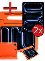 BTH BTH iPad Pro 2024 (11 inch) Kinderhoes Met 2x Screenprotector - Oranje