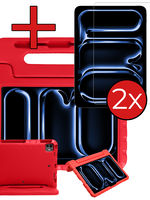 BTH BTH iPad Pro 2024 (11 inch) Kinderhoes Met 2x Screenprotector - Rood