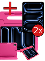 BTH BTH iPad Pro 2024 (11 inch) Kinderhoes Met 2x Screenprotector - Roze