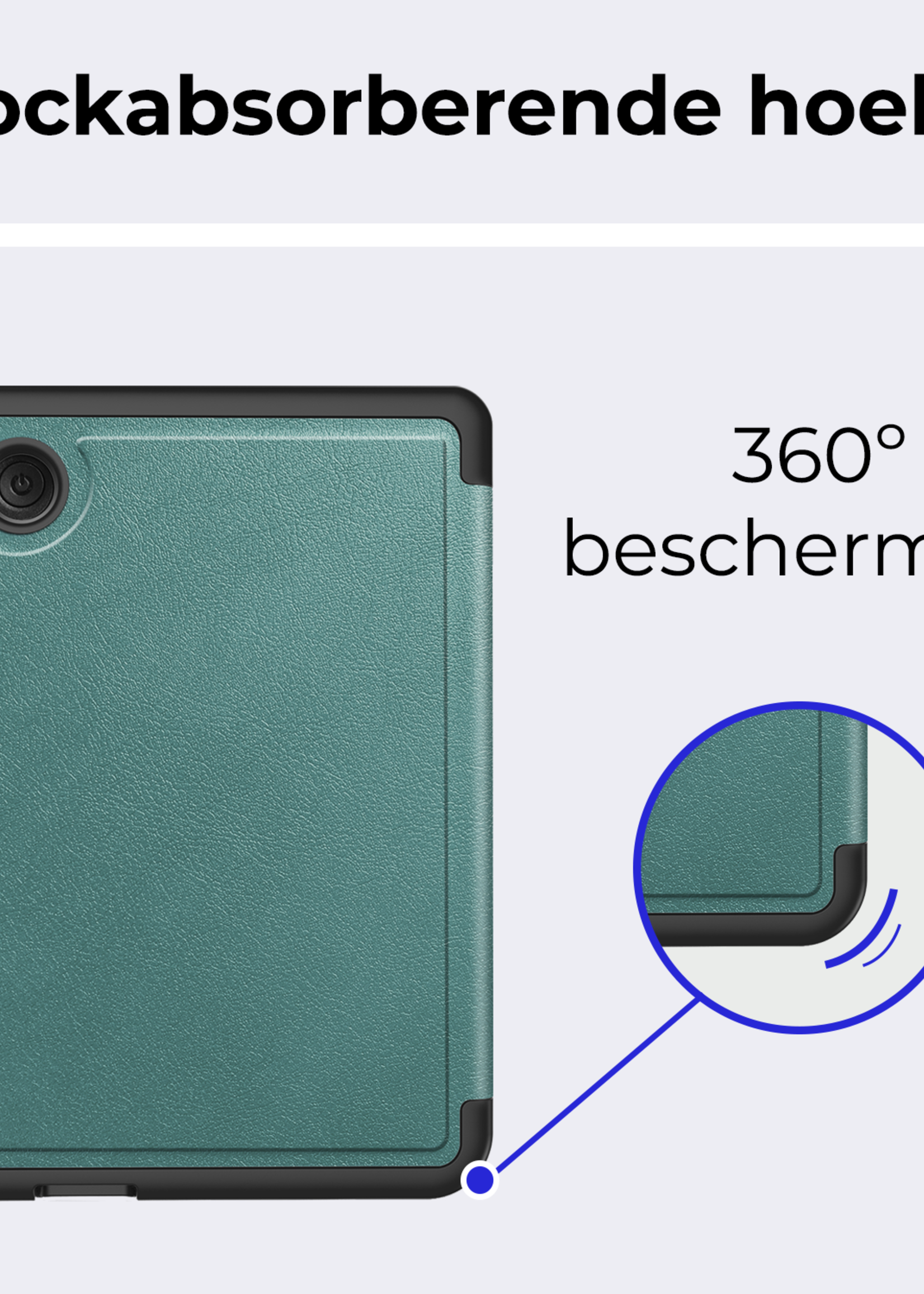 BTH Hoesje Geschikt voor Kobo Clara Colour Hoesje Luxe Bescherm Case - Hoes Geschikt voor Kobo Clara Colour Hoes Book Cover - Donkergroen
