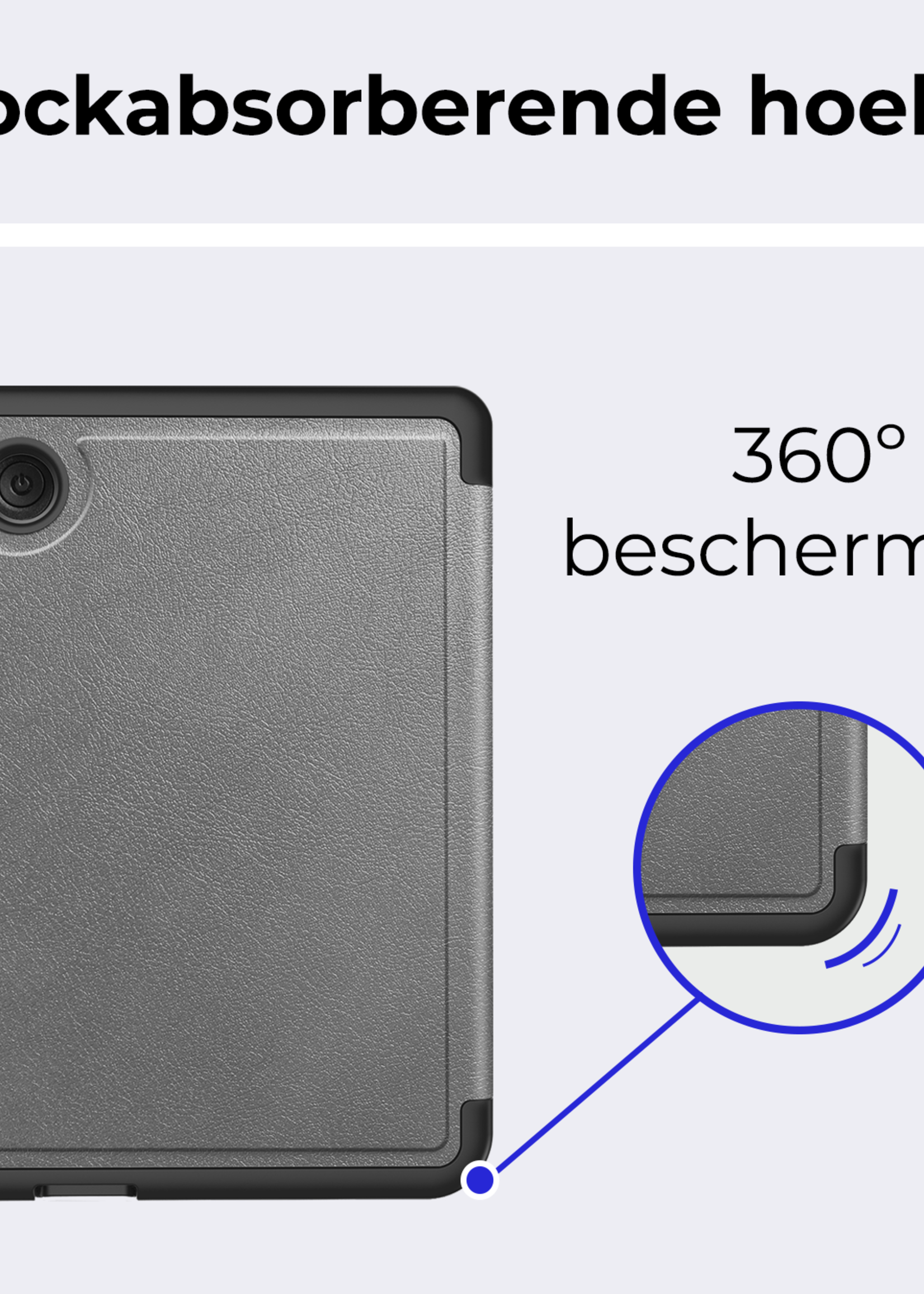 BTH Hoesje Geschikt voor Kobo Clara Colour Hoesje Luxe Bescherm Case Met Screenprotector - Hoes Geschikt voor Kobo Clara Colour Hoes Book Cover - Grijs