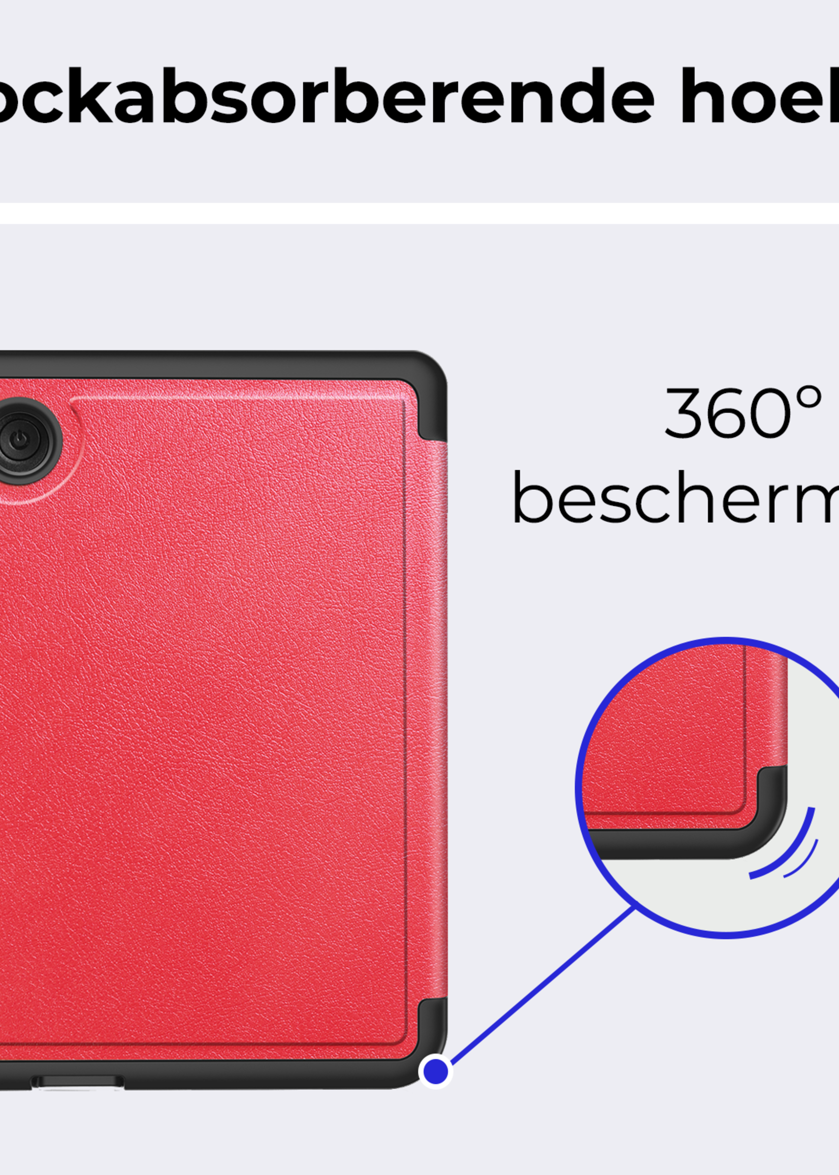 BTH Hoesje Geschikt voor Kobo Clara Colour Hoesje Luxe Bescherm Case Met Screenprotector - Hoes Geschikt voor Kobo Clara Colour Hoes Book Cover - Rood