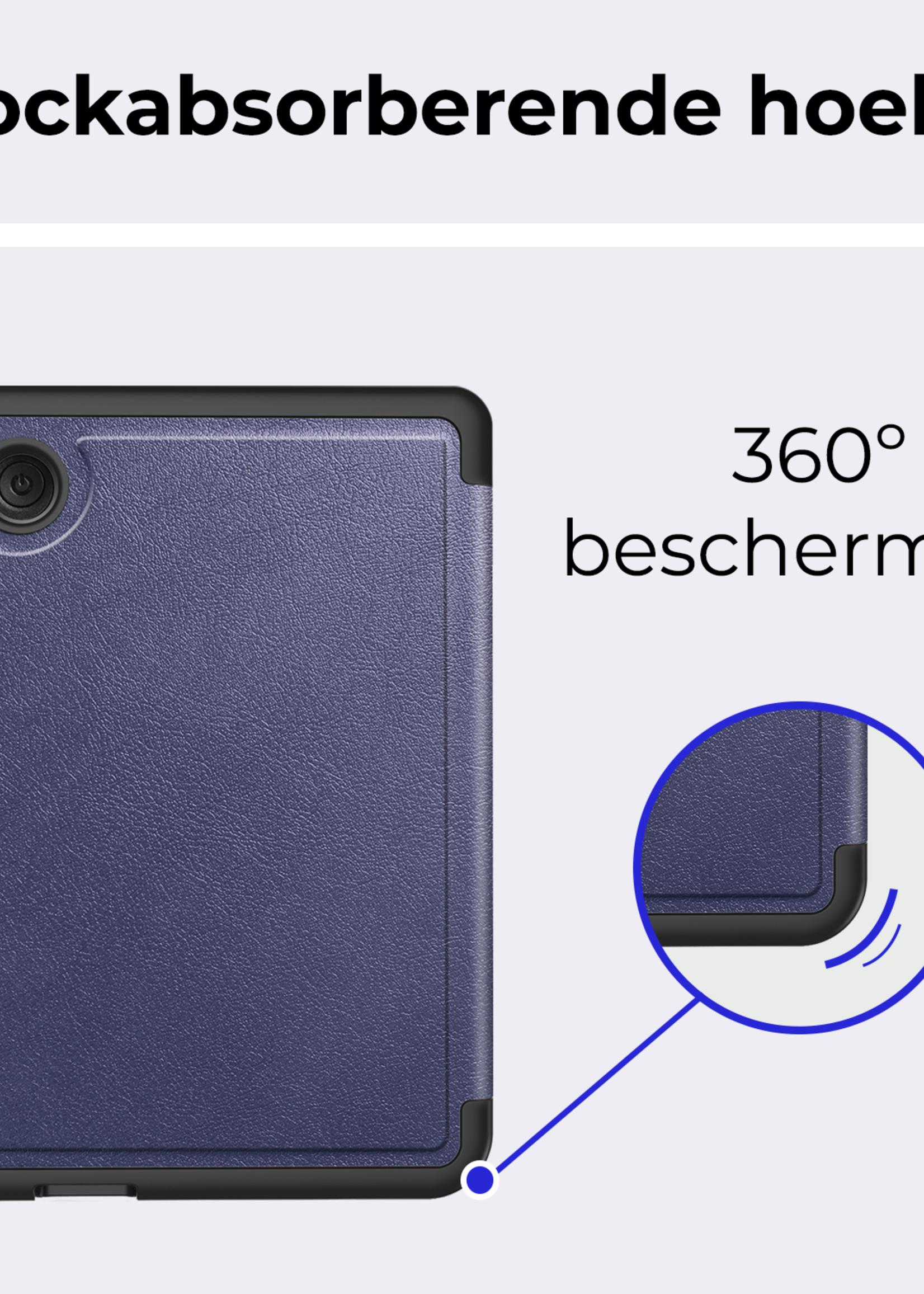 BTH Hoesje Geschikt voor Kobo Clara BW Hoesje Luxe Bescherm Case - Hoes Geschikt voor Kobo Clara BW Hoes Book Cover - Donkerblauw