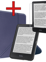 BTH BTH Kobo Clara BW Hoesje Trifold Met Screenprotector - Donkerblauw