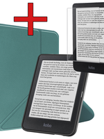 BTH BTH Kobo Clara BW Hoesje Trifold Met Screenprotector - Donkergroen