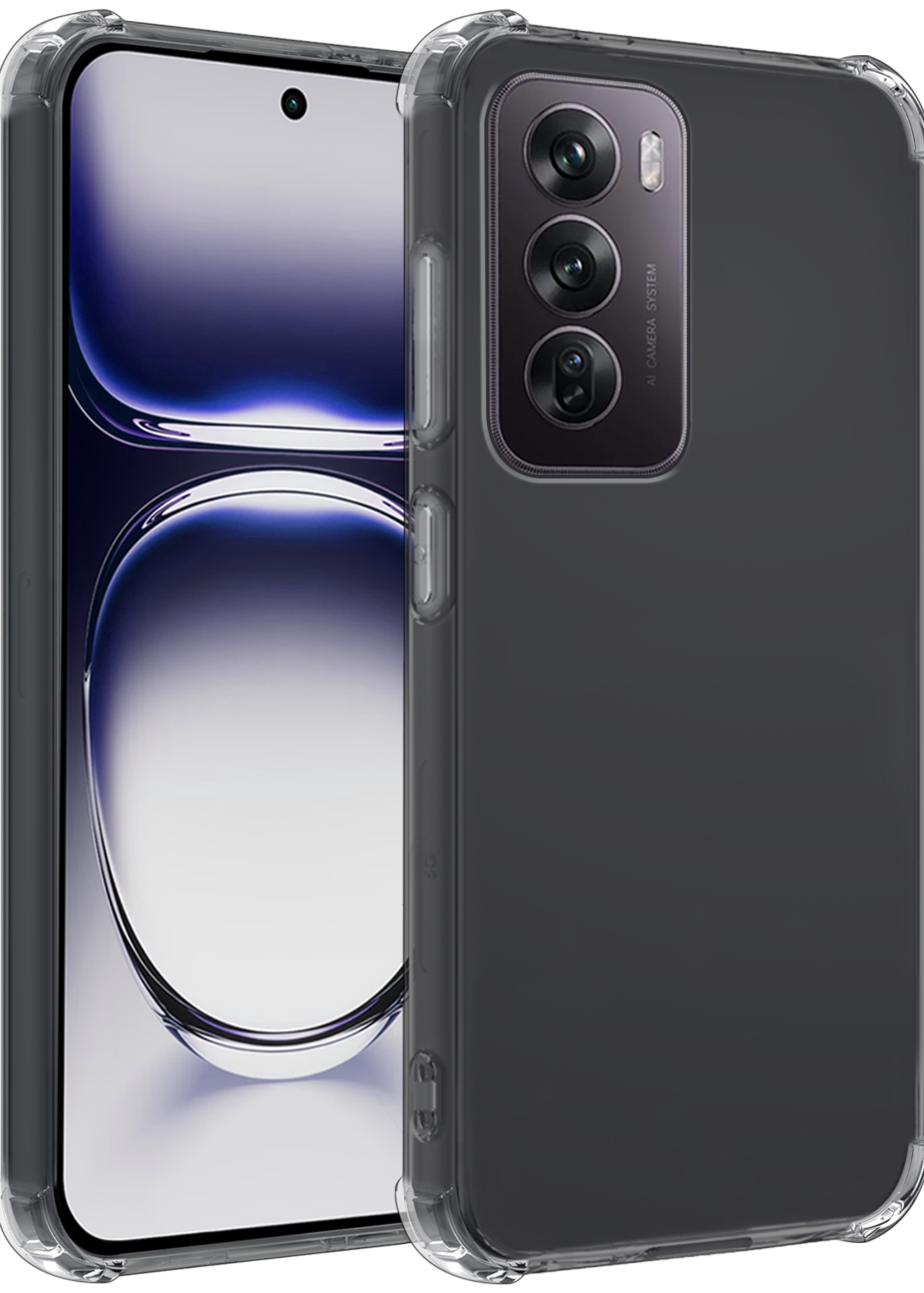 BTH Hoesje Geschikt voor Oppo Reno12 Hoesje Shock Proof Cover Case Shockproof - Hoes Geschikt voor Oppo Reno12 Hoes Siliconen Back Case - Transparant