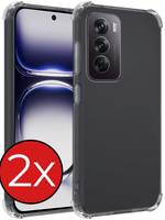 BTH BTH Oppo Reno12 Hoesje Shockproof - Transparant - 2 PACK