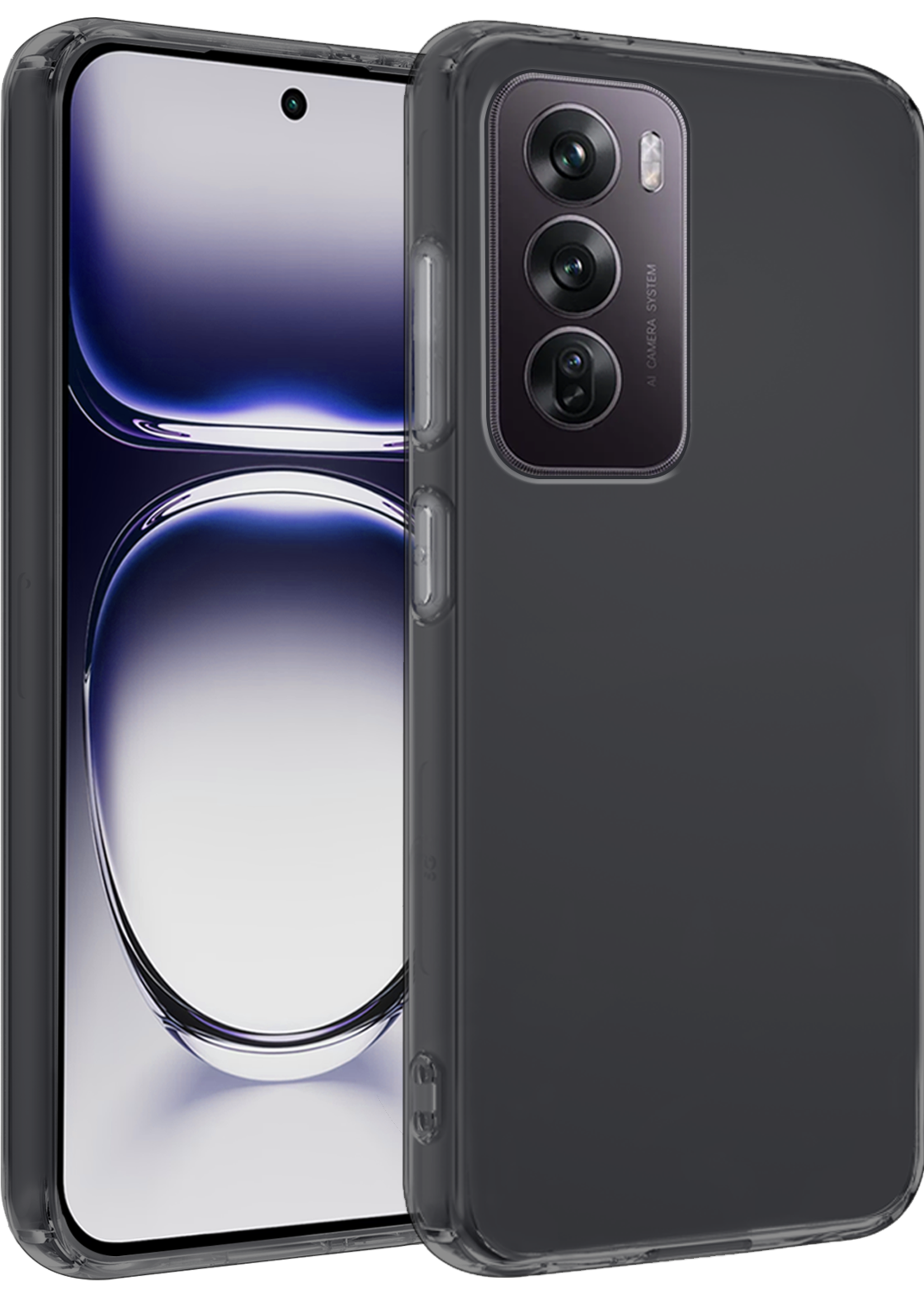 BTH Hoes Geschikt voor Oppo Reno12 Hoesje Siliconen Back Cover Case - Hoesje Geschikt voor Oppo Reno12 Hoes Cover Hoesje - Transparant