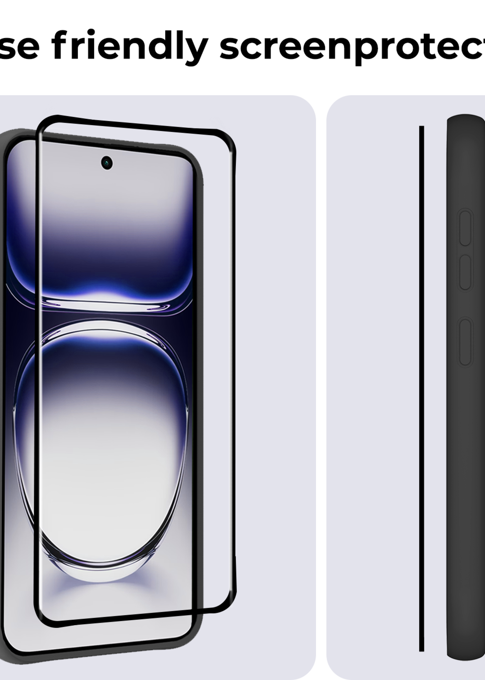 BTH Screenprotector Geschikt voor Oppo Reno12 Screenprotector Beschermglas Full Cover - Screenprotector Geschikt voor Oppo Reno12 Screen Protector Full Cover - 3 Stuks