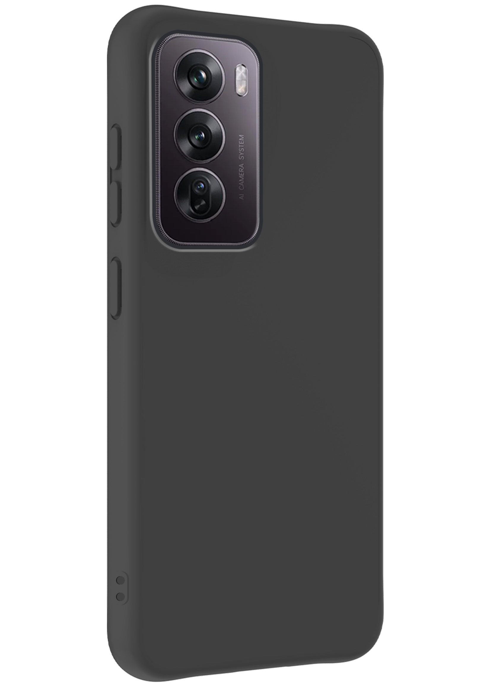 BTH Hoes Geschikt voor Oppo Reno12 Hoesje Siliconen Back Cover Case Met 2x Screenprotector - Hoesje Geschikt voor Oppo Reno12 Hoes Cover Hoesje - Zwart