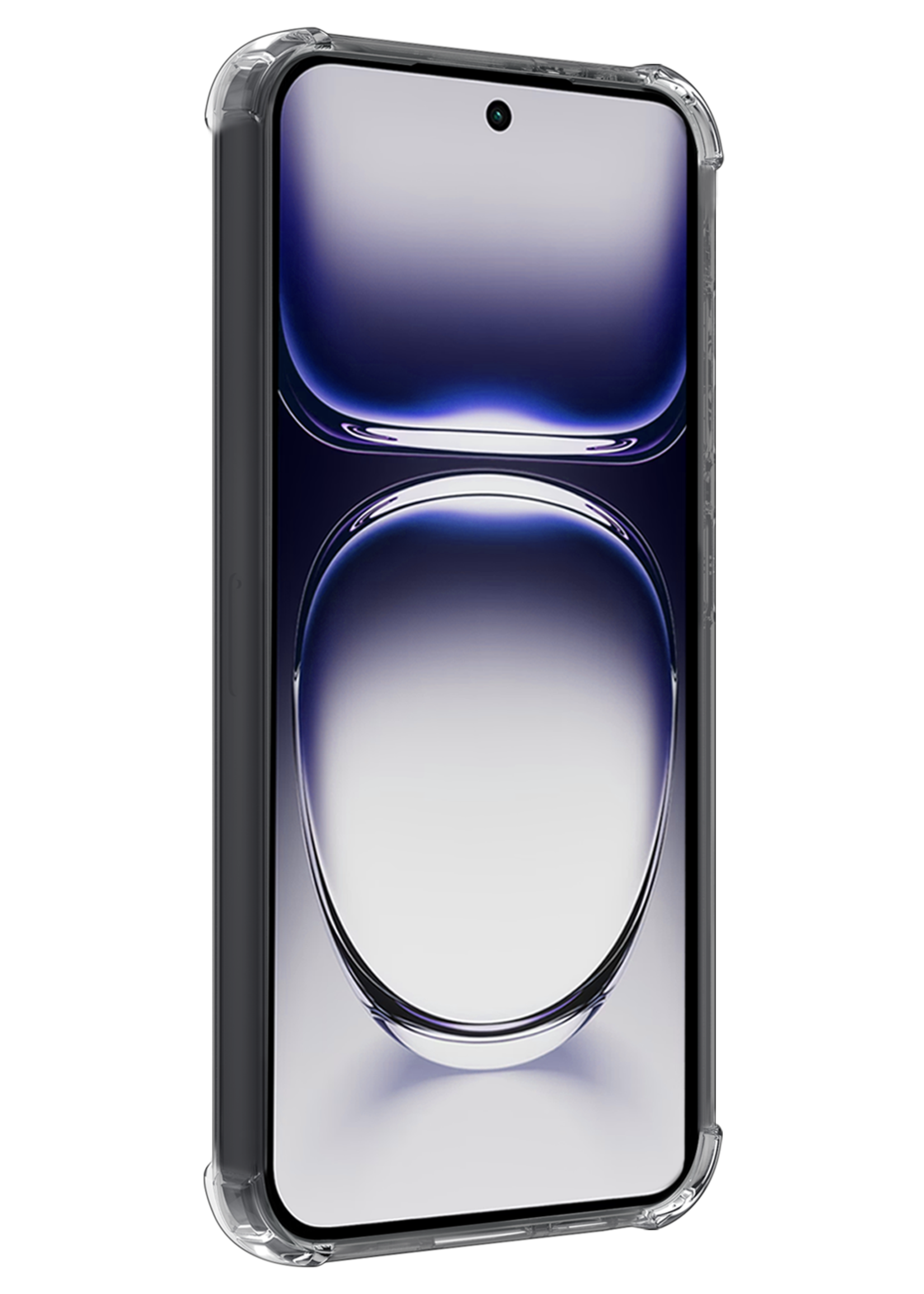 BTH Hoesje Geschikt voor Oppo Reno12 Pro Hoesje Shock Proof Cover Case Shockproof Met Screenprotector - Hoes Geschikt voor Oppo Reno12 Pro Hoes Siliconen Back Case - Transparant