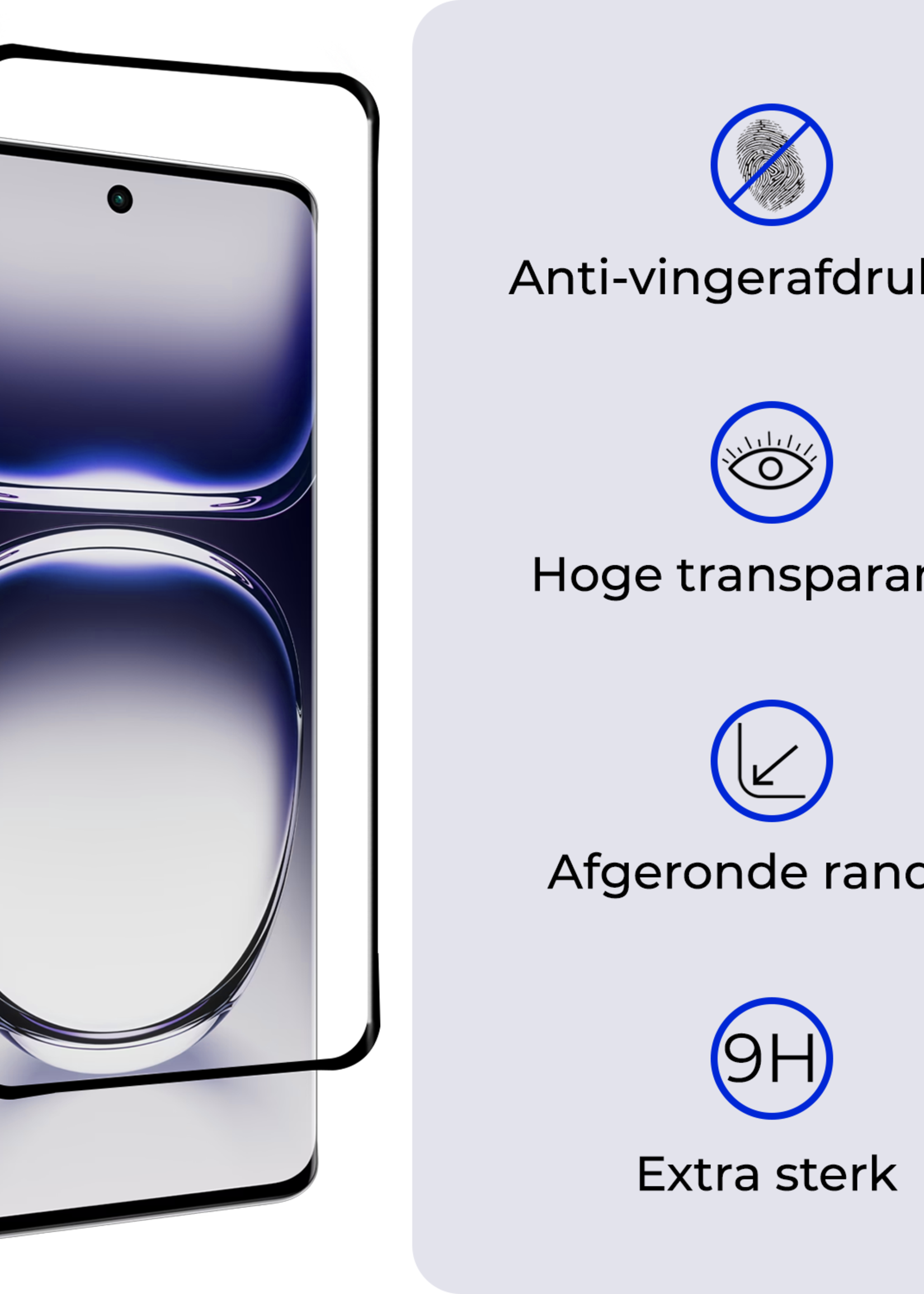 BTH Hoes Geschikt voor Oppo Reno12 Pro Hoesje Siliconen Back Cover Case Met 2x Screenprotector - Hoesje Geschikt voor Oppo Reno12 Pro Hoes Cover Hoesje - Zwart