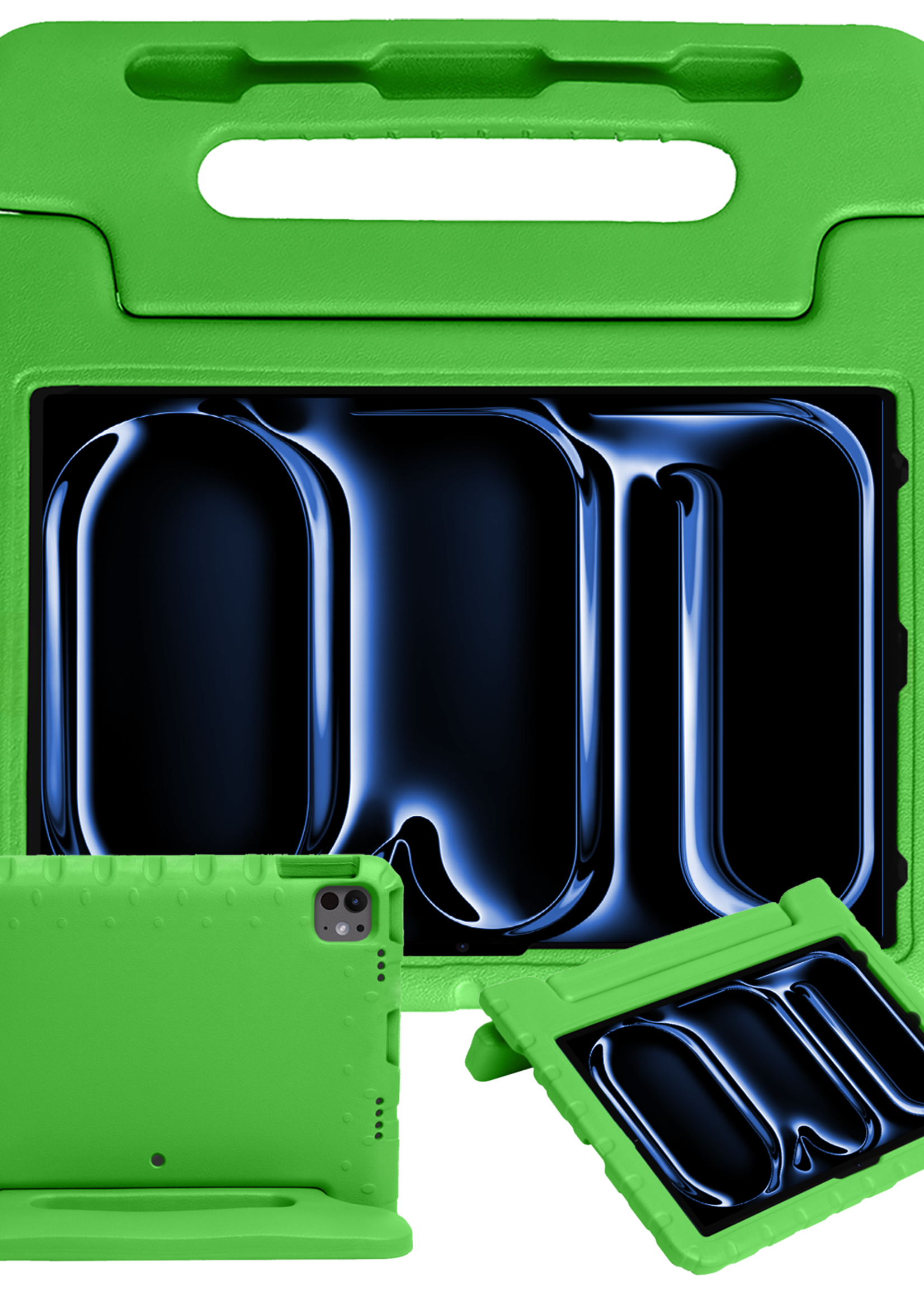 BTH iPad Pro 13 inch 2024 Hoes Kinder Hoesje Kids Case Cover Kids Proof - iPad Pro 13 inch 2024 Kinder Hoes - Groen