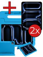 BTH BTH iPad Pro 2024 (13 inch) Kinderhoes Met 2x Screenprotector - Blauw