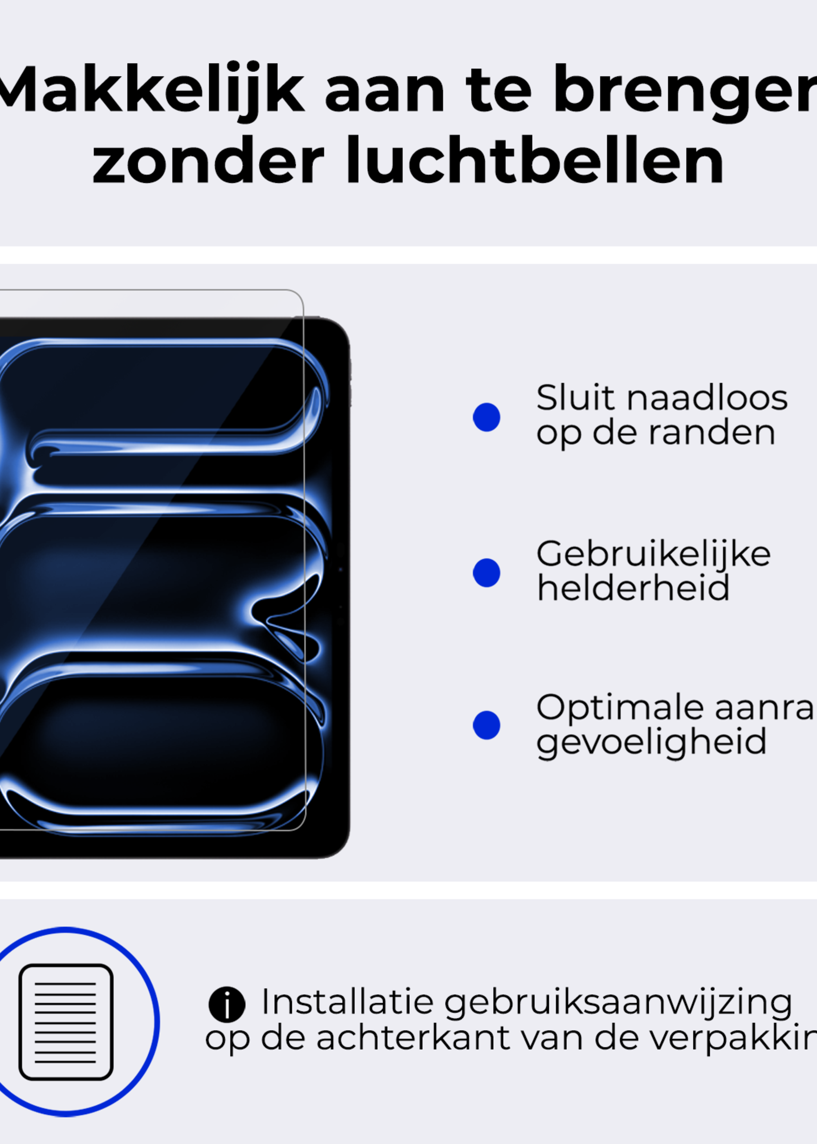 BTH iPad Pro 13 inch 2024 Hoes Kinder Hoesje Kids Case Cover Kids Proof Met 2x Screenprotector - iPad Pro 13 inch 2024 Kinder Hoes - Licht Blauw