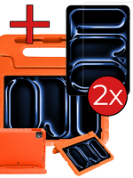 BTH BTH iPad Pro 2024 (13 inch) Kinderhoes Met 2x Screenprotector - Oranje