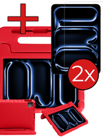 BTH BTH iPad Pro 2024 (13 inch) Kinderhoes Met 2x Screenprotector - Rood