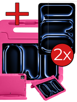 BTH BTH iPad Pro 2024 (13 inch) Kinderhoes Met 2x Screenprotector - Roze