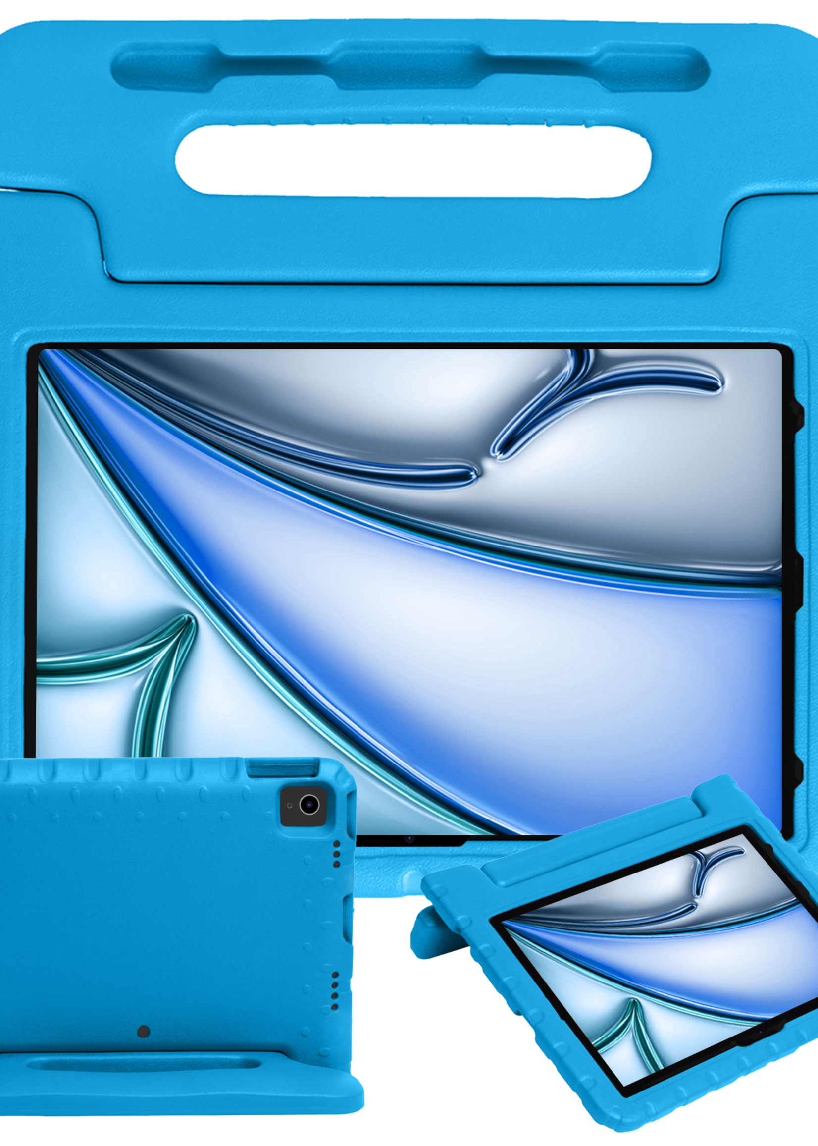 BTH iPad Air 2024 Hoes Kinder Hoesje Kids Case Cover Kids Proof - iPad Air 6 (13 inch) Kinder Hoes - Licht Blauw