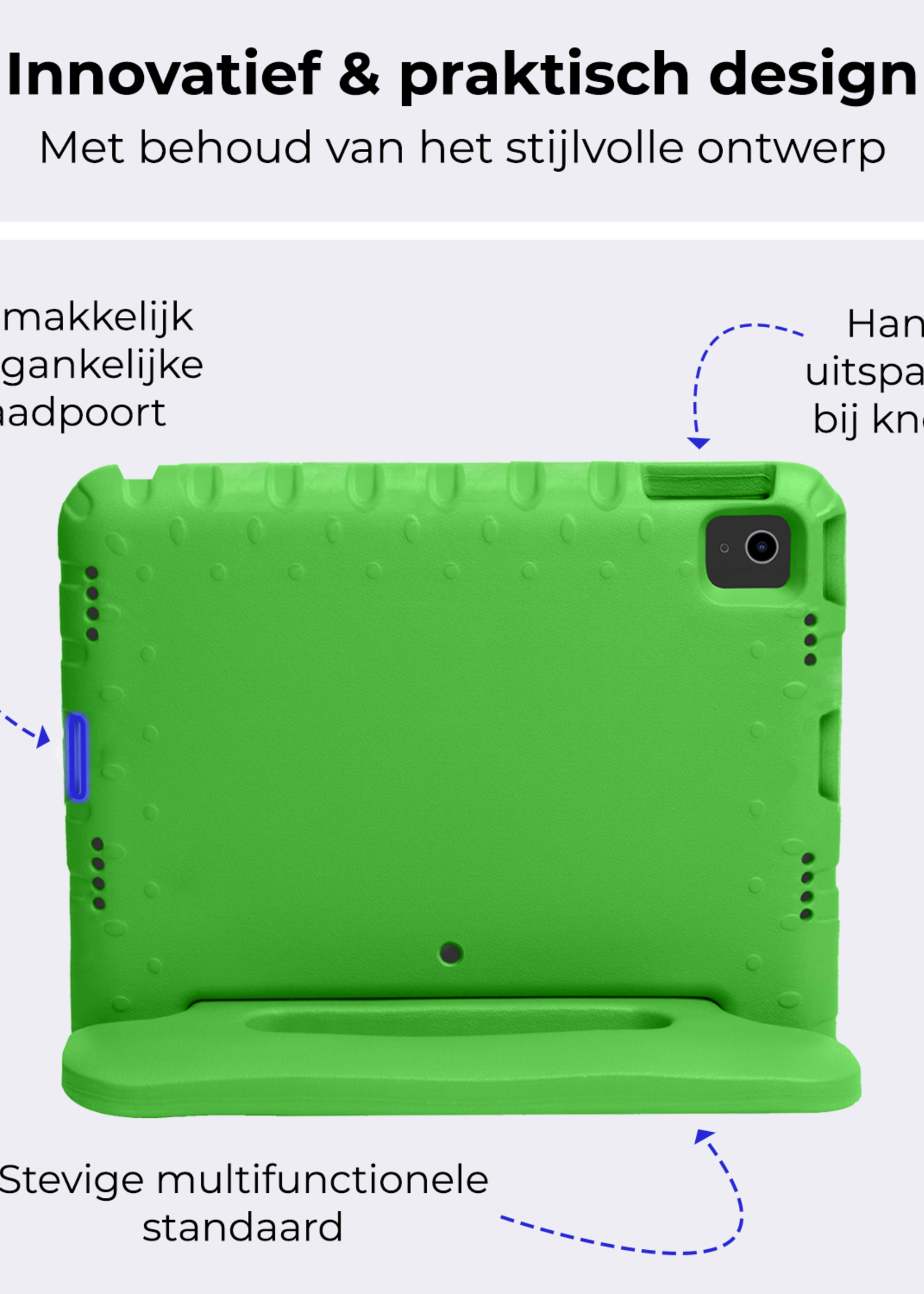 BTH iPad Air 2024 Hoes Kinder Hoesje Kids Case Cover Kids Proof Met Screenprotector - iPad Air 6 (13 inch) Kinder Hoes - Groen