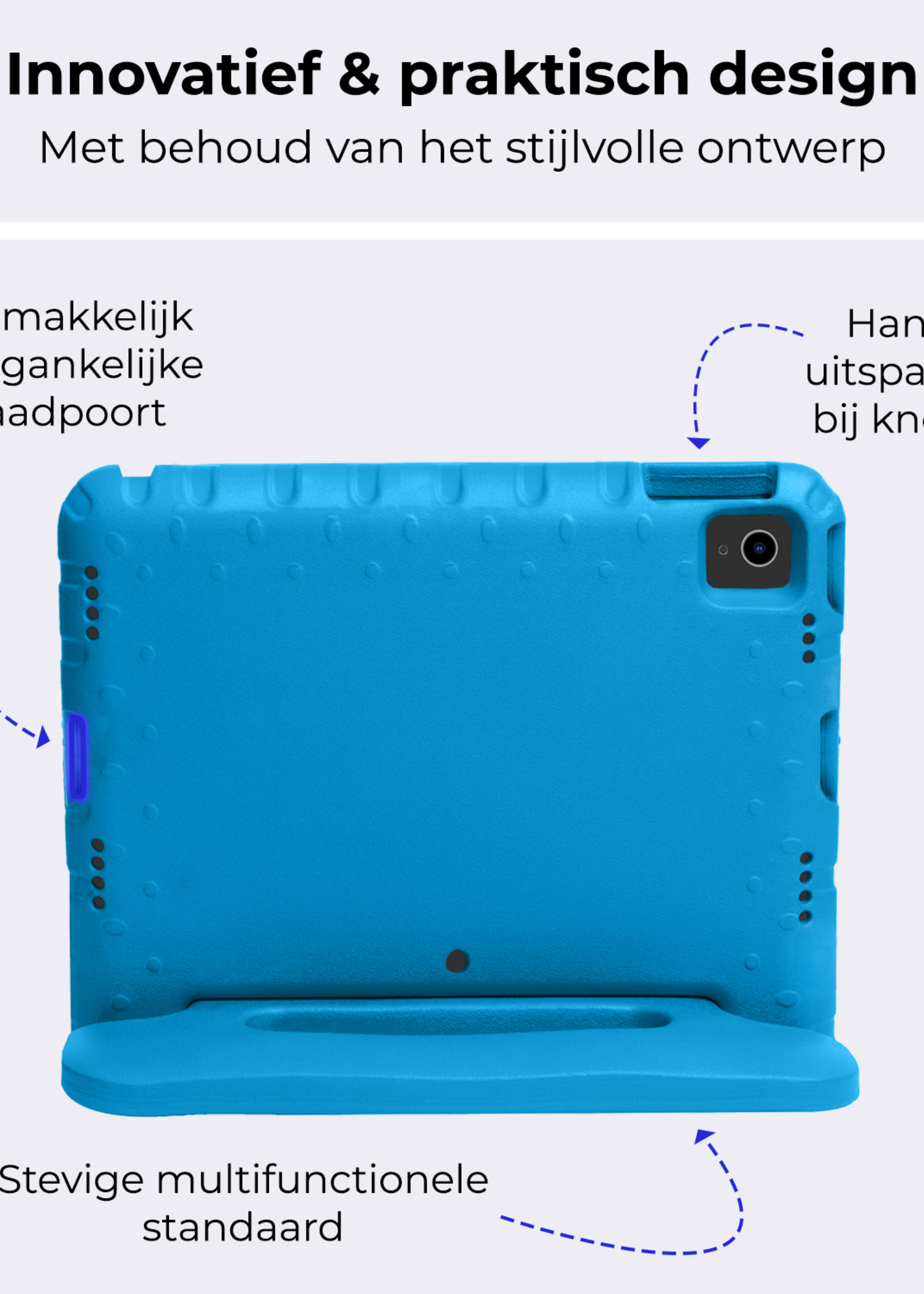 BTH iPad Air 2024 Hoes Kinder Hoesje Kids Case Cover Kids Proof Met 2x Screenprotector - iPad Air 6 (13 inch) Kinder Hoes - Licht Blauw