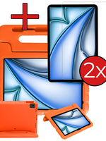 BTH BTH iPad Air 6 (13 inch) Kinderhoes Met 2x Screenprotector - Oranje