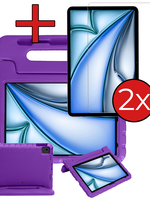 BTH BTH iPad Air 6 (13 inch) Kinderhoes Met 2x Screenprotector - Paars