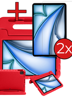 BTH BTH iPad Air 6 (13 inch) Kinderhoes Met 2x Screenprotector - Rood