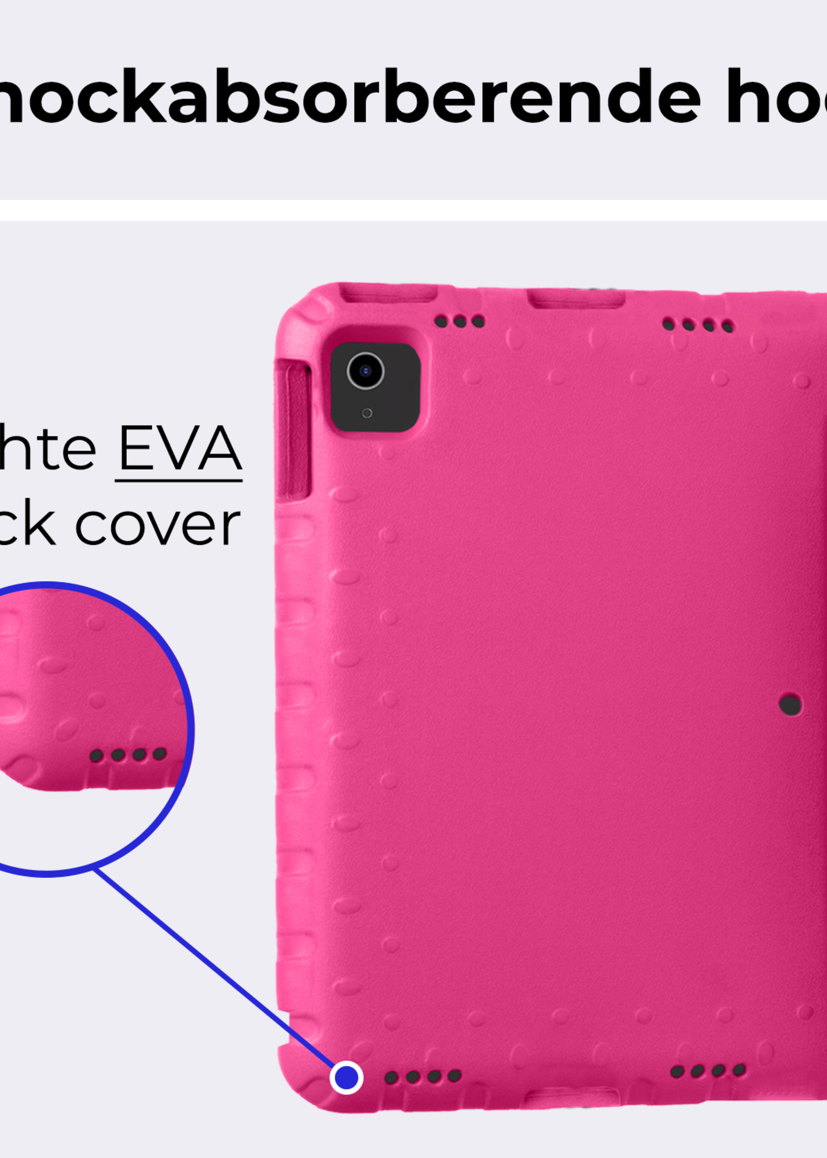 BTH iPad Air 2024 Hoes Kinder Hoesje Kids Case Cover Kids Proof Met 2x Screenprotector - iPad Air 6 (13 inch) Kinder Hoes - Roze