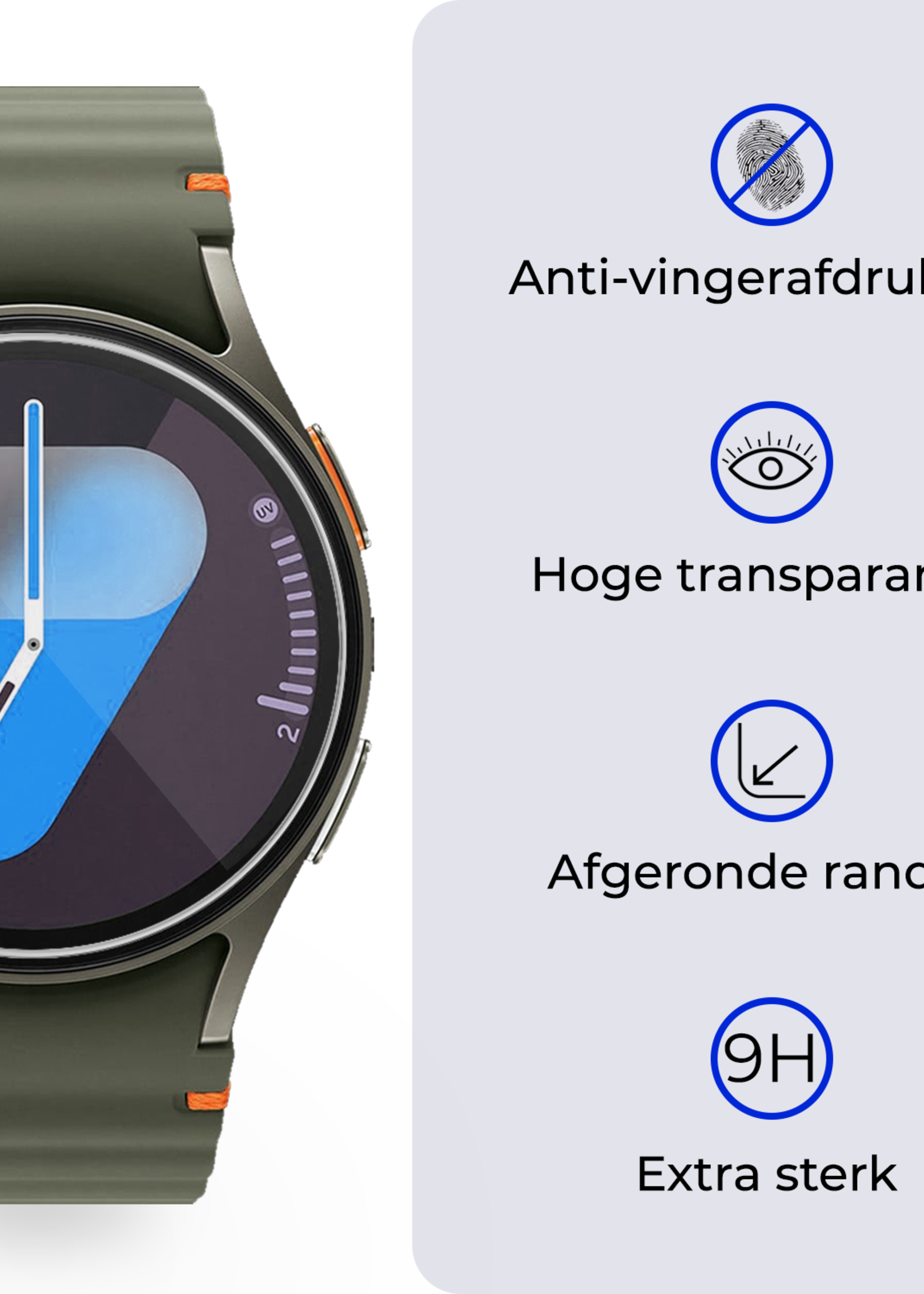 BTH Screenprotector Geschikt voor Samsung Watch 7 40 mm Screenprotector Glas Gehard Screen Cover - Screen Protector Geschikt voor Samsung Galaxy Watch 7 (40 mm) Screenprotector Tempered Glass - 2 PACK