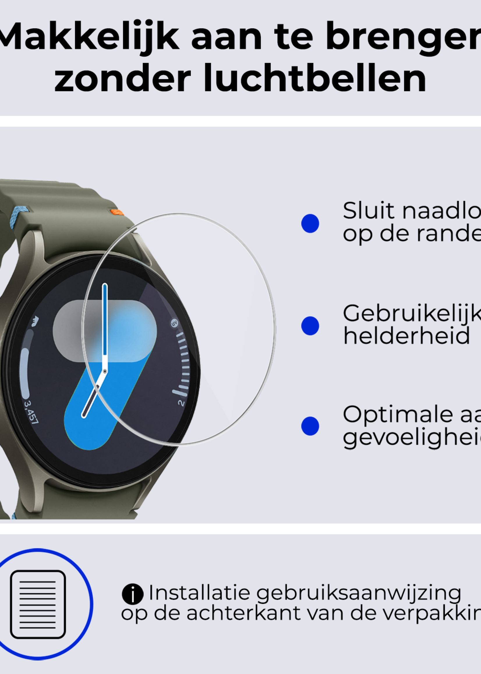 BTH Screenprotector Geschikt voor Samsung Watch 7 40 mm Screenprotector Glas Gehard Screen Cover - Screen Protector Geschikt voor Samsung Galaxy Watch 7 (40 mm) Screenprotector Tempered Glass - 2 PACK