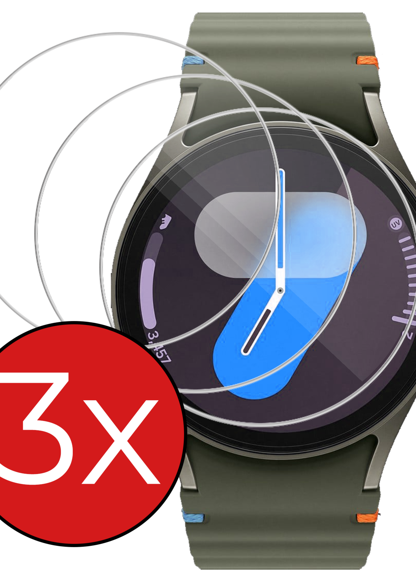 BTH Screenprotector Geschikt voor Samsung Watch 7 40 mm Screenprotector Glas Gehard Screen Cover - Screen Protector Geschikt voor Samsung Galaxy Watch 7 (40 mm) Screenprotector Tempered Glass - 3 PACK