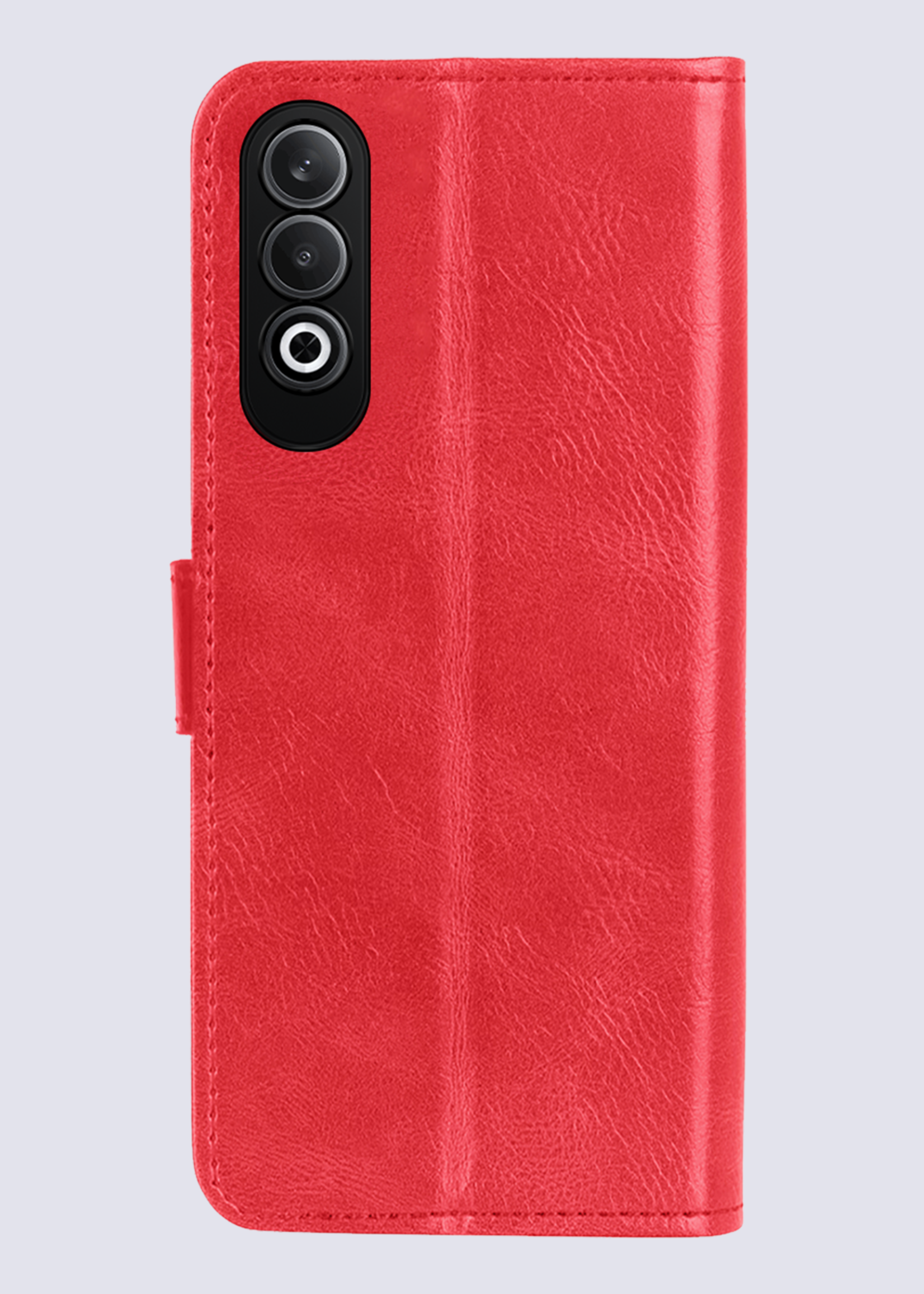 BTH Hoesje Geschikt voor OnePlus Nord CE4 Hoesje Book Case Hoes Portemonnee Cover Walletcase Met 2x Screenprotector - Hoes Geschikt voor OnePlus Nord CE4 Hoes Bookcase Hoesje - Rood