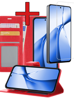 BTH BTH OnePlus Nord CE4 Hoesje Bookcase Met Screenprotector - Rood