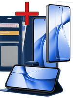BTH BTH OnePlus Nord CE4 Hoesje Bookcase Met Screenprotector - Donkerblauw