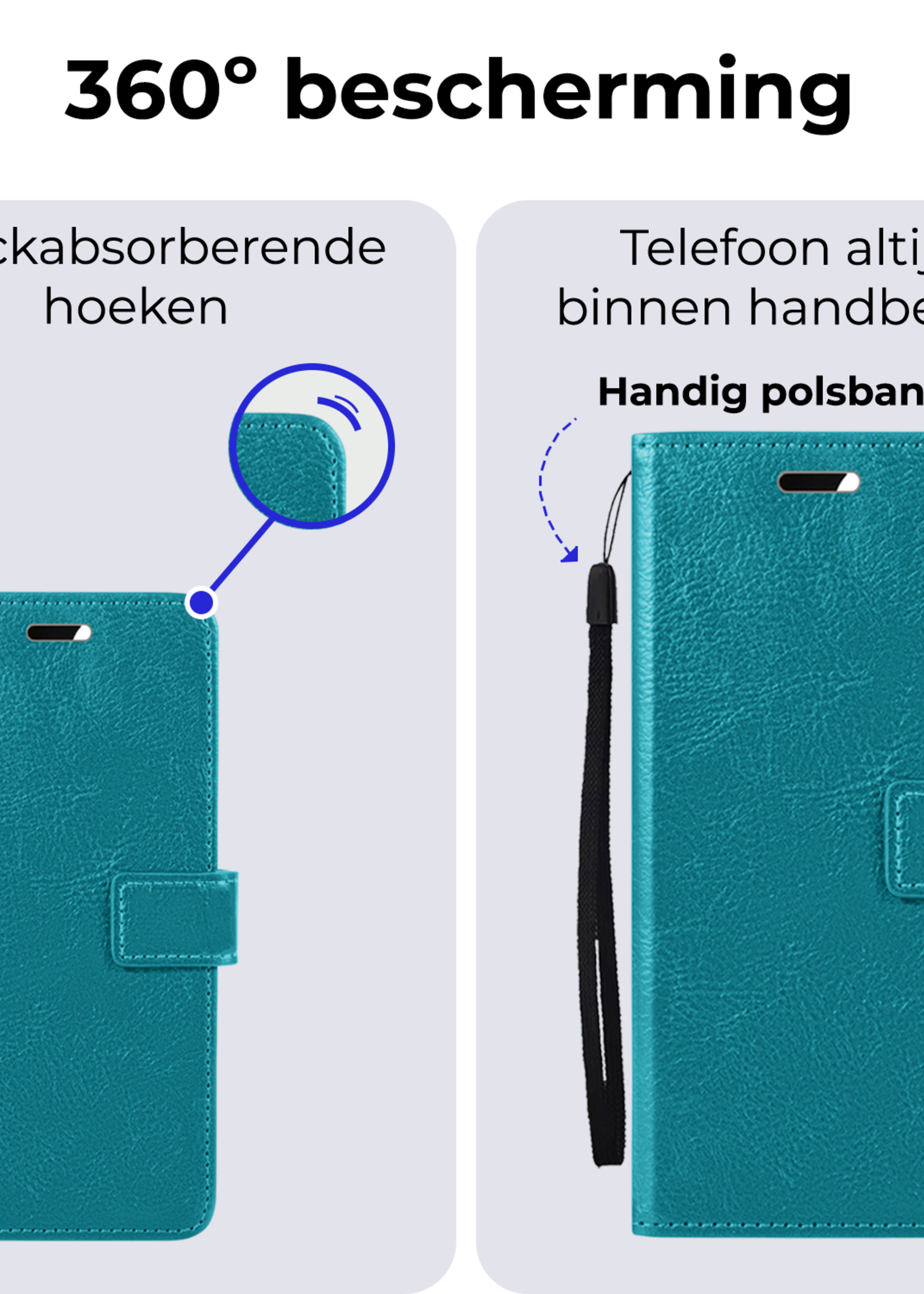 BTH Hoesje Geschikt voor OnePlus Nord CE4 Hoesje Book Case Hoes Portemonnee Cover Walletcase - Hoes Geschikt voor OnePlus Nord CE4 Hoes Bookcase Hoesje - Turquoise